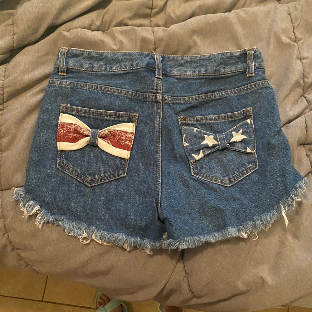 American Flag Jean Shorts